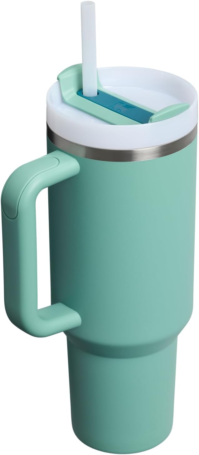 STANLEY Quencher H2.0 Tumbler - 40 oz Insulated Stainless Steel Cup with Handle & Straw | Spring Green