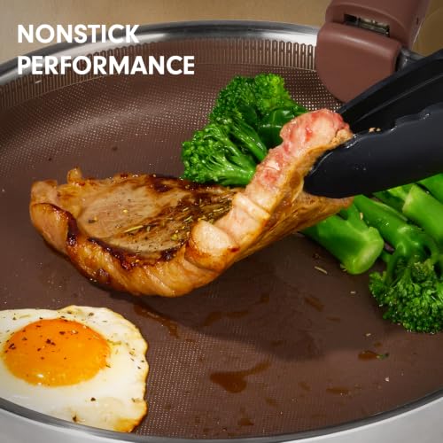 Brown 22-Piece Hybrid Nonstick Pots and Pans Set - Induction & Oven Safe