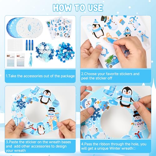 Winter Wreath Craft Kit - 36 DIY Christmas Wreath Decorations for Holiday Decor