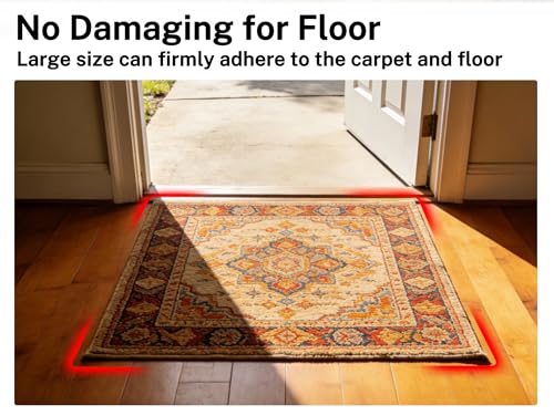 Urdar Brunnr 24 Pack Reusable Rug Tape Grippers for Hardwood & Tile Floors