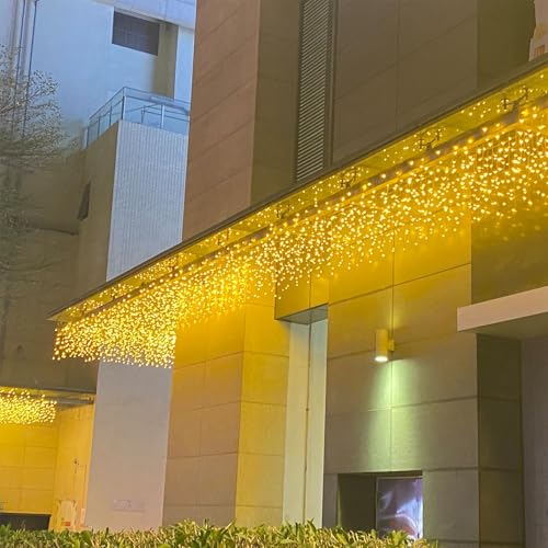 LED Icicle Christmas Lights, 16.4FT 168 LEDs 8 Modes Extendable Eaves