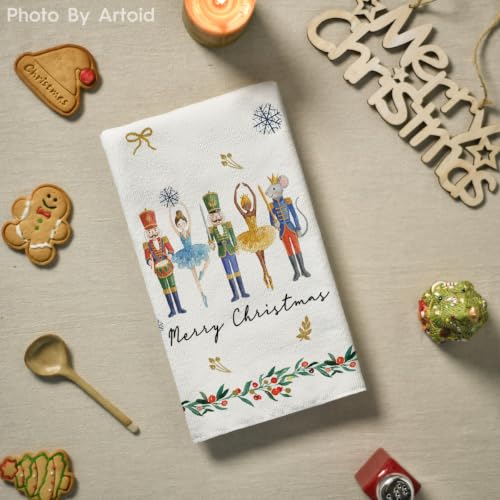 Artoid Mode Christmas Nutcrackers & Kitchen Towels Set of 2 18x26 Beige