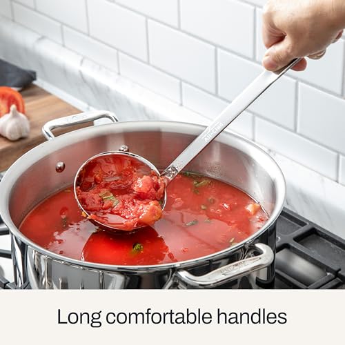 All-Clad 5-Piece Stainless Steel Kitchen Utensil Set - Includes Ladle, Spoon, Turner & Storage Caddy