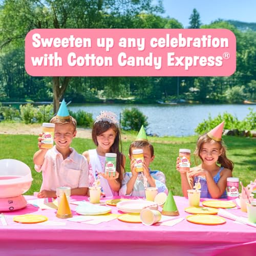 Cotton Candy Floss Sugar Variety Pack with 5 Flavors & Cones – 11oz Jars