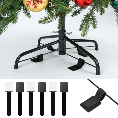 Daifunli 12-Pack Christmas Tree Anchors - Self-Adhesive Anti-Tip Wraps for Stands (No Drill Safe)