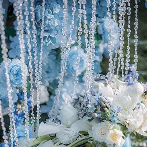 99ft Clear Bead Garland, Clear Acrylic Crystal Strand Roll for Christmas Tree, Hanging Ornaments, Holiday Home D?cor, DIY Crafts and Curtain Decorations