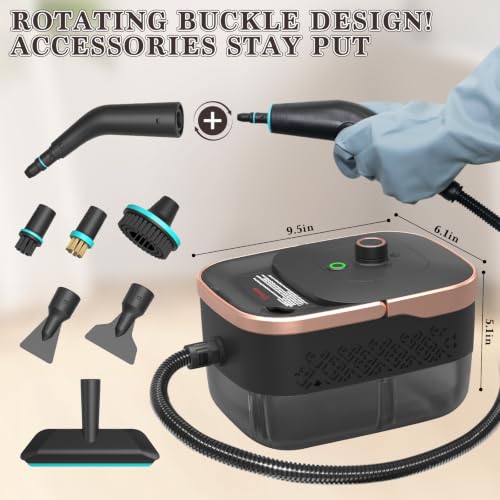Handheld Steam Cleaner for Home and Car Detailing - 15s Heat-Up, 1250ML Tank, Multi-Surface Use