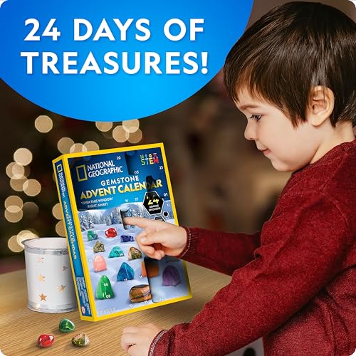 Blue Marble Gemstone Advent Calendar 2026 with 24 Gems for Kids, Collection Variation