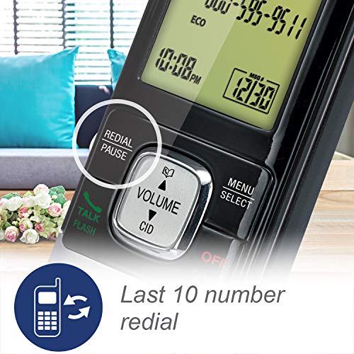 Cordless Phone with Caller ID Call Waiting 2 Handsets Silver Variation of THIS listing