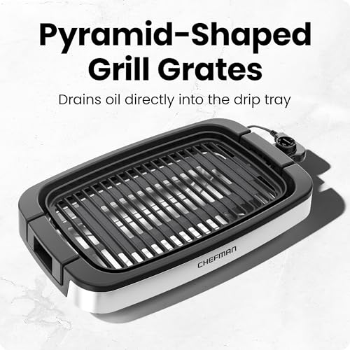 Large Smokeless Indoor Electric Grill with Extra Large Surface - Nonstick, Adjustable Temp