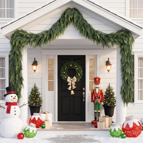 Owlura 2 Pack 10FT Real Touch Cedar Garland – Premium PE Christmas Garland