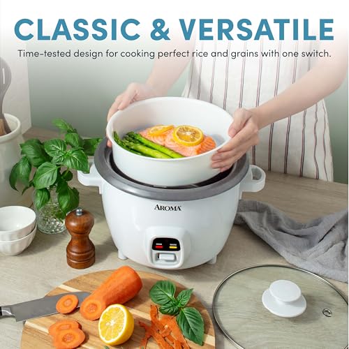 AROMA® 20-Cup (Cooked) One-Touch Rice Cooker and Food Steamer with