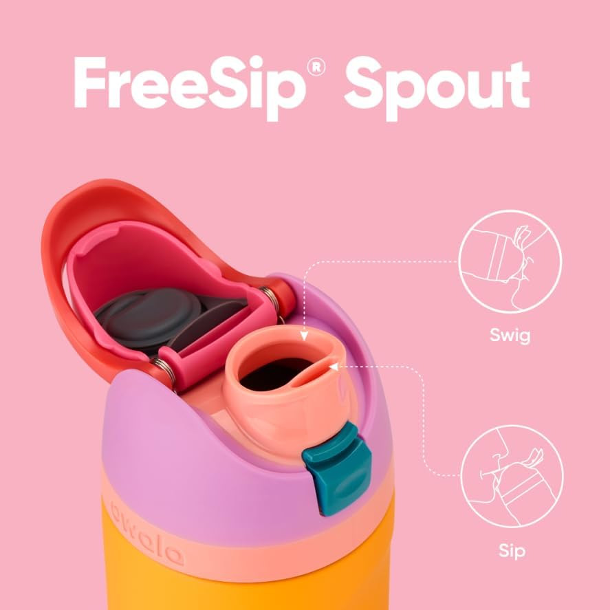 Owala FreeSip Insulated Stainless Steel Water Bottle - 24 oz BPA-Free | Tropical Color for Sports & Travel