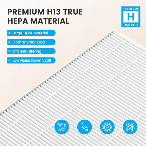 Smilyan 2-Pack HEPA & Carbon Filter Replacement for Winix 5500-2 & AM80 Air Purifiers, Model 116130