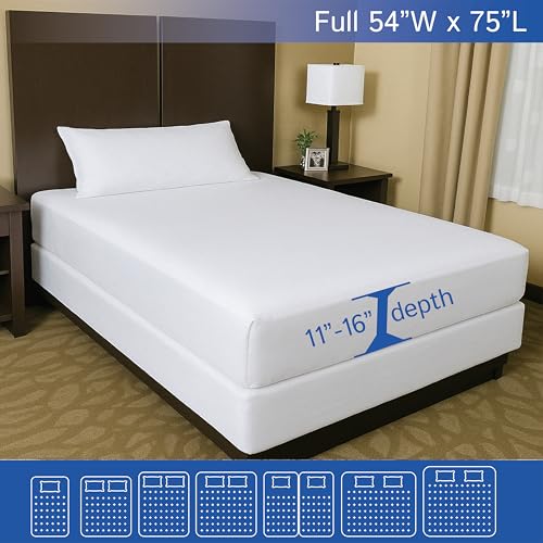 Four Seasons Essentials Full Size Waterproof Mattress Protector Zippered Encasement Hypoallergenic White