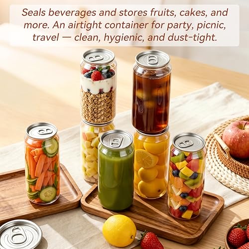 16.9oz Plastic Juice Bottles with Aluminum Lids - Pack of 100 for Smoothies & Beverages