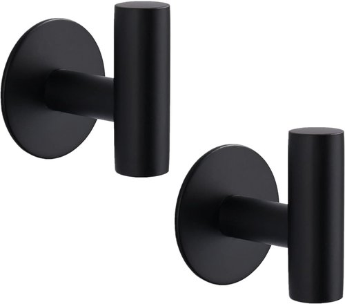 Bntuk Heavy Duty Adhesive Hooks - Stainless Steel Waterproof Coat & Towel Holders | 2 Pack