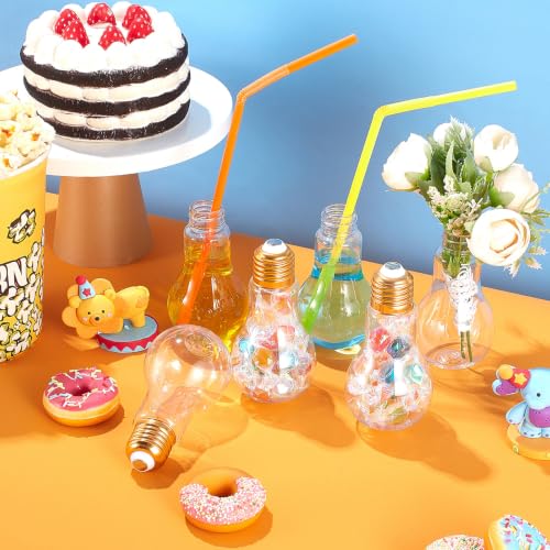 Tessco for you 72 Pcs 200 ml Plastic Light Bulb Jars Gold – Candy Jar Party Favors