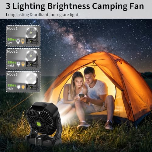 Battery Powered Fan Rechargeable Portable Camping Tent with Light