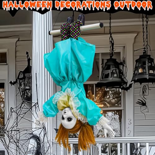 Turnmeon 30-Inch Halloween Animatronic Hanging Doll with Sound & Moving Hands