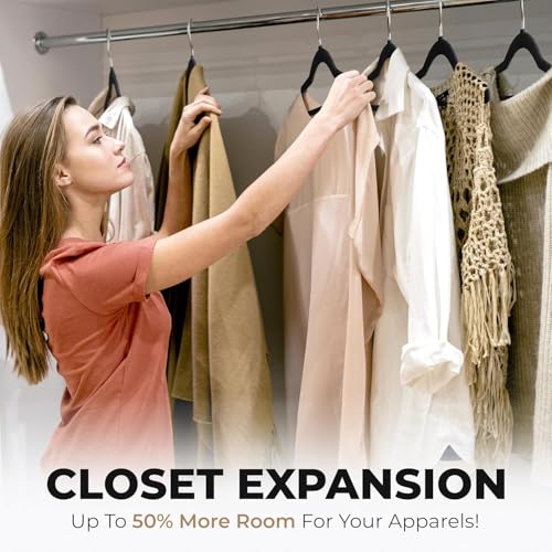 Black Velvet Hangers 200 Pack Slim Space Saving Clothes Suit & Dress Organizers
