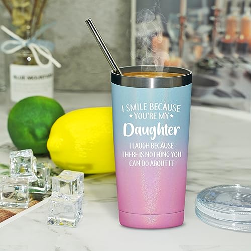 Grifarny 20oz Daughter Gift Tumbler Cup Glitter Bubble Gum – From Mom & Dad
