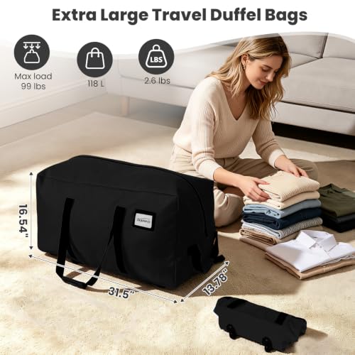 Extra Large 118L Moving Bag with Wheels - 2 Pack, Black-02