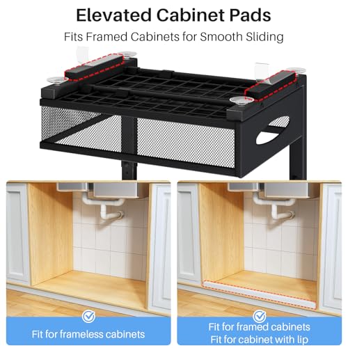 Black 2-Pack Under Sink Organizer with 2 Tiers & Pull-Out Drawers