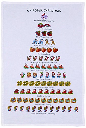 Mistletoe & Co. A Virginia Christmas 100% Cotton Kitchen Tea Towel,