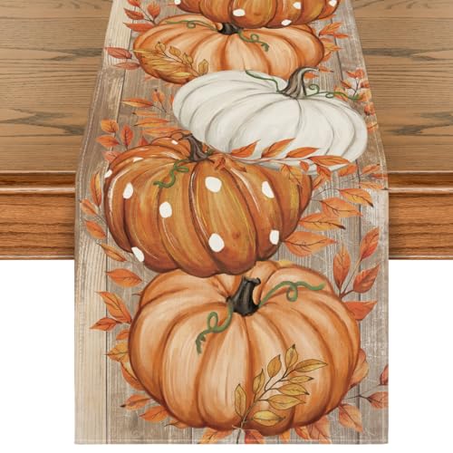Artoid Mode 13 x 90 Inch Fall Table Runner Orange Durable Polyester Home Decor