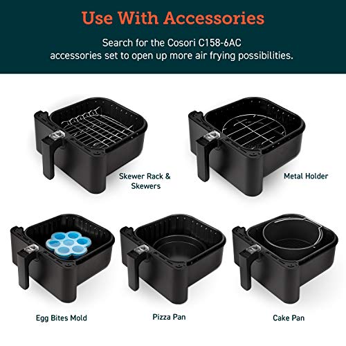 Cosori 5.8QT Black Air Fryer Basket Replacement for CS358-AF CP358-AF