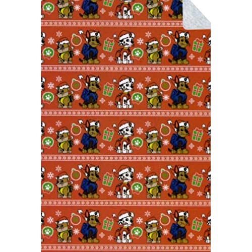 Nickelodeon Paw Patrol 'Holiday Treat' Kids Sherpa Blanket, Reversible Oversized Throw