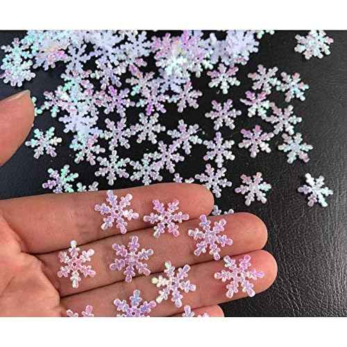 DIYASY 800 Pieces Christmas Snowflake Confetti, Glitter Sliver Sequins for Xmas Party Table Decorations 3 Size