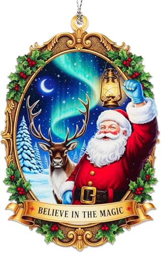 MAILAMCRAFT Santa 2 Christmas Ornament Funny Santa Claus Holiday Decor