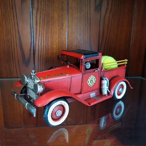 Vintage Fire Truck Model - Metal Collectible Toy 11.3 Inches Long