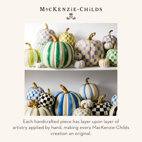 MacKenzie-Childs Resin Pumpkins Set Royal Check & Stripe Petite Autumn Decor