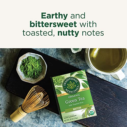 Traditional Medicinals Organic Green Tea Matcha Genmaicha with Toasted Rice - 96 Tea Bags (6-Pack)