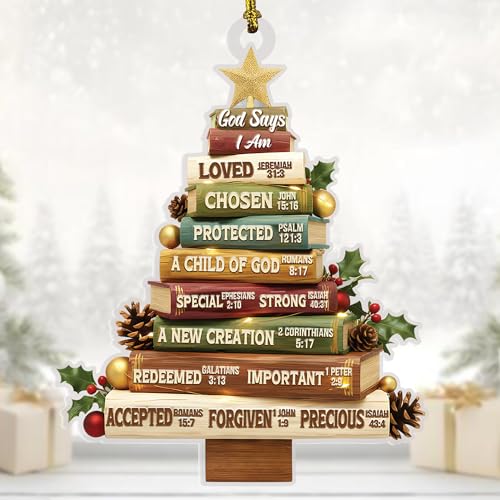 God Says I Am Christian Christmas Ornament - Christmas Tree Religious Decor - 2025 Gift