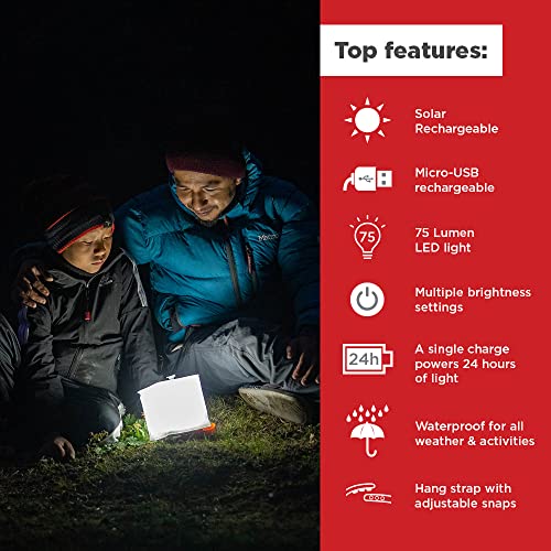 Inflatable Solar LED Lantern - 75 Lumens, Waterproof, Collapsible, Camping & Hiking Light