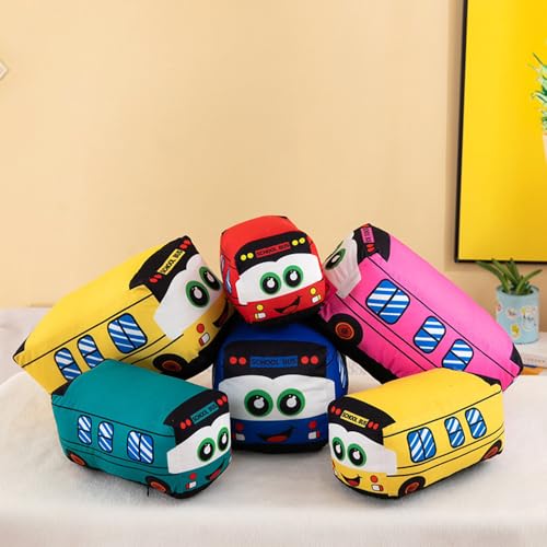 13.8 Inches Car Plush Toy Simulation Bus Cute Cartoon Pillow Filling Car Plush Pillow Toy Gift Children's Birthday (Yellow)