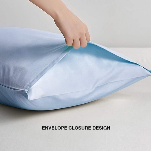 FLXXIE Pillow Cases - Soft Microfiber Queen Pillow Covers | Wrinkle Resistant, 2-Piece Set, 20x30, Sky Blue