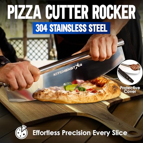 16-Inch Pizza Stone Set for Oven & Grill with Peel, Cutter & Brush - KitchenStar