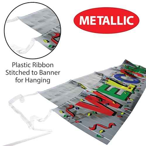 Metallic Welcome Home Fringe Banner Party Accessory (1 count) (1/Pkg)
