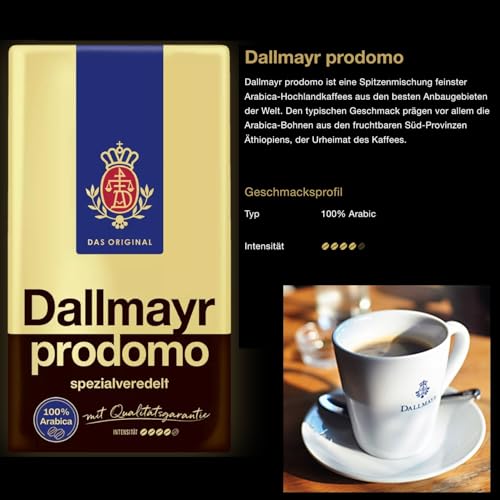 Ground Coffee Dallmayr Prodomo Arabica Blend 17.6oz Pack of 2 - German Premium Coffee