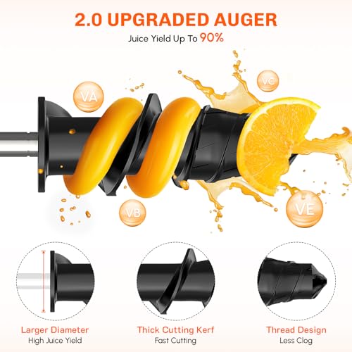 COFUN Masticating Juicer Attachment for KitchenAid Stand Mixer - Black & Transparent Gray