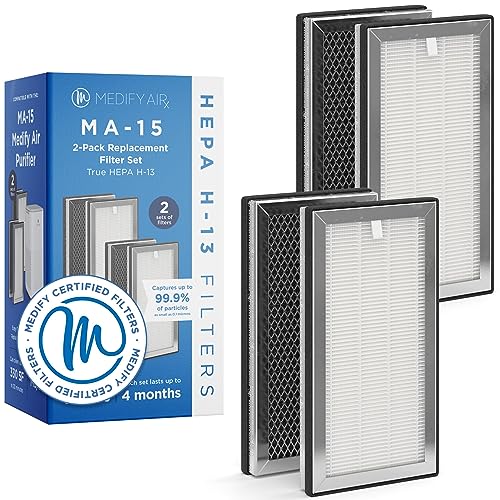 Medify MA-15 Replacement Filter Set 3-in-1 for Allergens Smoke Pollen Pet Dander - 2 Pack - Variation 2