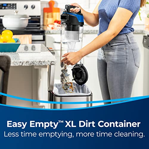 Upright Vacuum Cleaner with Extension Wand & XL Dirt Tank - Black & Cobalt Blue