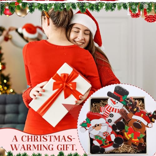 Merry Christmas Wooden Decorations Set - 3 Pcs Rustic Table Centerpieces