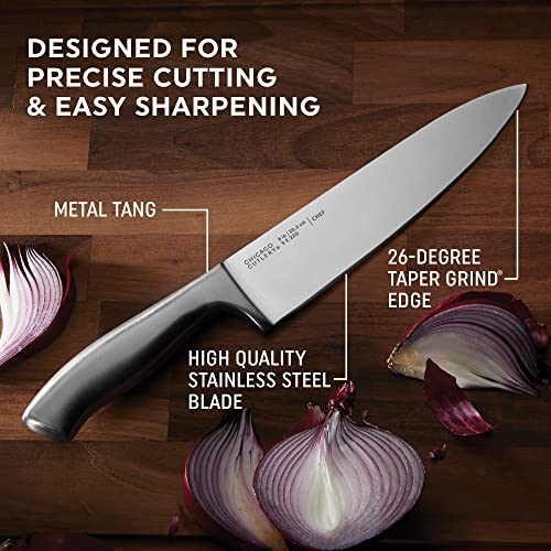 13-Piece Kitchen Knife Block Set with Wooden Storage and Sharp Stainless Steel Blades - Contoured Handles