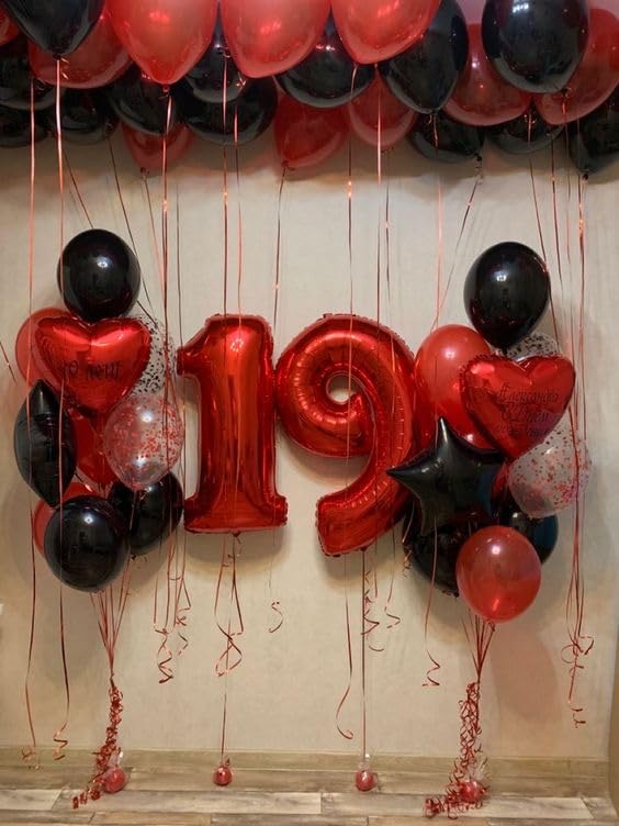 Red Number 9 Balloon 40 Inch, 9th Birthday Party Decorations for Children, Giant 9 Foil Balloon for Party Supplies